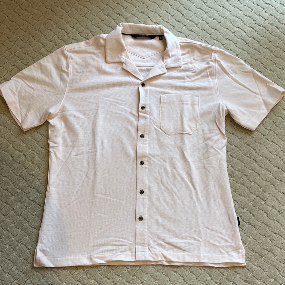 Men's Kenneth Cole Cream Short Sleeve Shirt